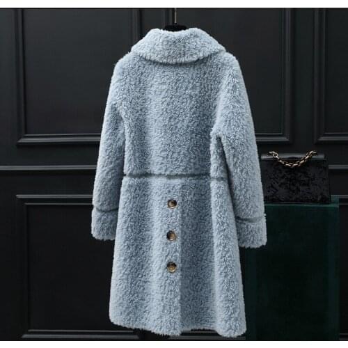 Real Fur Sheep Shearing Winter Coat Korean 100% Wool Jacket Women Clothes 2020 Manteau Femme 8793 YY1165