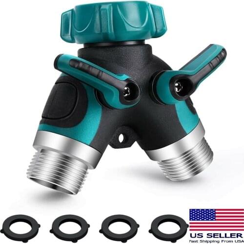 New Garden 2-Way Distributor Water Flow Zinc Alloy Y Hose Splitters Connector Practical Faucet Garden Water Connectors