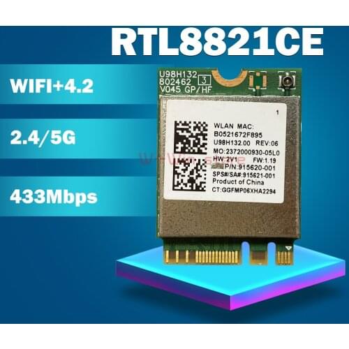 RTL8821CE 802.11AC 1X1 Wi-Fi+BT 4.2 Combo Adapter Card SPS 915621-001 Wireless Network Card for Hp ProBook 450 G5 PB430G5 Series