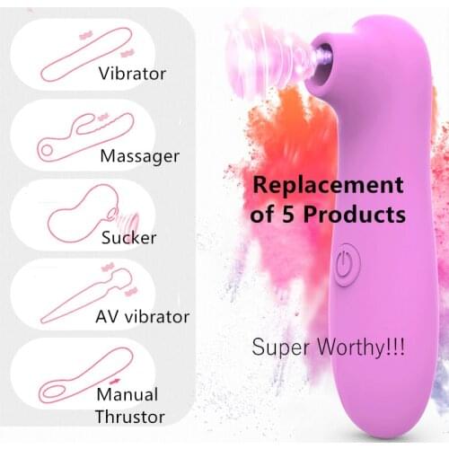 Sex Toy Sucking Vibrator Clitoris Nipple Sucker G-spot Massager Masturbator 10 Frequency Tongue Thrusting Magic Wand for Woman