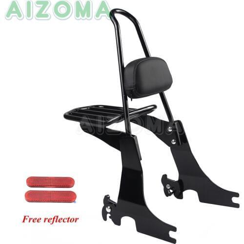 For Harley Sportster XL48 Iron 883R 1200 XL883N XL883C XL1200T Custom 1994-2003 Detachable Backrest Sissy Bar Rear Luggage Rack