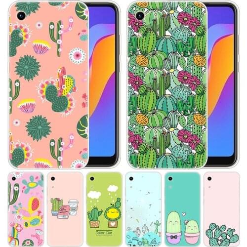Luxury Silicone Case Cute cartoon cactus for Huawei Honor 9X 8A 7A 20 Pro 7X 8X 7S 8S 8 9 10 Lite View 20 20i 10i Play Cover