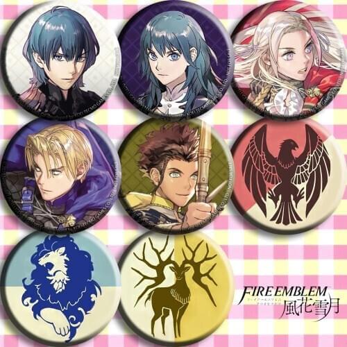 8 Type Fire Emblem: Three Houses Claude von Regan Edelgard von fresberg Dimitri Alexandre Cosplay Prop Brooch Badge Gift