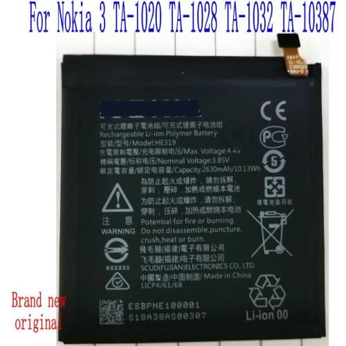 100% Brand new High Quality 2630mAh HE319 Battery For Nokia 3 TA-1020 TA-1028 TA-1032 TA-10387 Mobile Phone