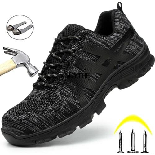 Construction Male Indestructible Shoes Non-slip Anti-puncture Work Shoes Anti-smash Safety Shoes Men Work Sneakers Security