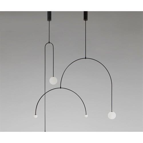 Nordic Line U-shaped Pendant Lights Living Room Bedside Lamp Deco Bar Window Post-modern Dining Room Hanging Lights Fixtures