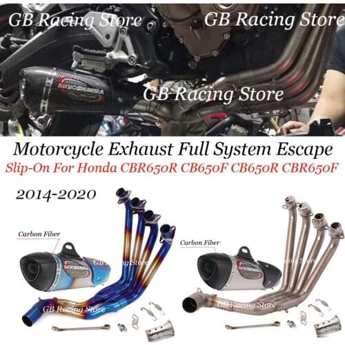 Motorcycle Exhaust Full System Escape Moto Yoshimura Alpha Link Pipe Muffler Slip-On For Honda CBR650R CB650F CB650R CBR650F