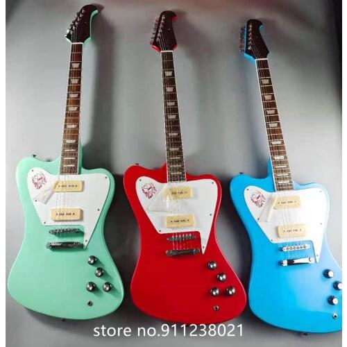 High quality electric guitar, firebird guitar, red, spot, color, logo, can be customized