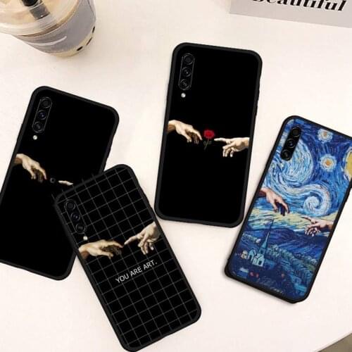 Funny Hand The Creation of Adam Phone Case for samsung galaxy a 51 52 71 50 12 72 21s 70 40 20e 31 30s 32 5G soft silicone coque