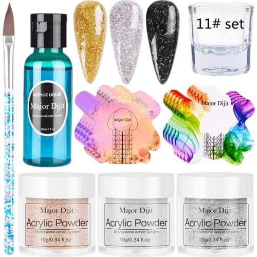 1Set Acrylic Powder Set Nail Kit 3 Colors Carving Nail Art Gel for Extension Manicure Tools Set Acrylic Powder for Nails