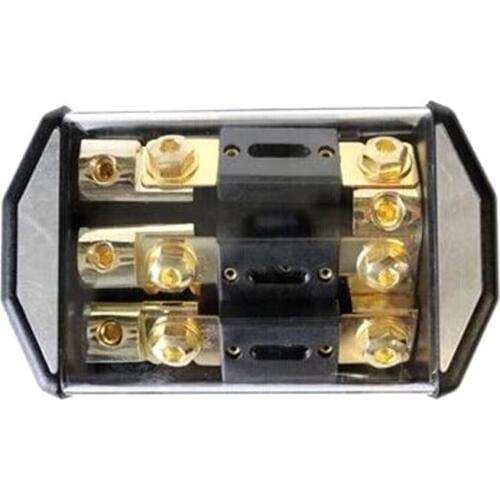 1PC 1 IN 3 ways OUT Car Audio Power Insurance Seat 143x82x40mm Fuse Box with 100A Fork Bolt Fuses