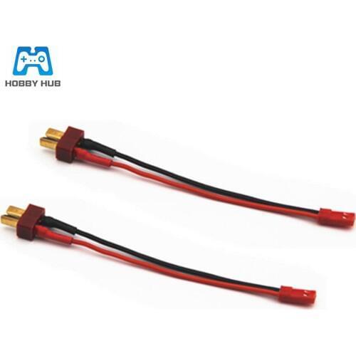 2Pcs Dean T plug male To JST female for RC toys Soft Silicone Wire 20AWG Cable 150mm T-Connector - JST female in-line power ada