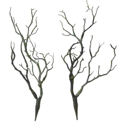 2Pcs Artificial Plant Big Plastic Dried Branches Bifurcation Craft Floristry Decoration Plastic Plants Decorative Craft