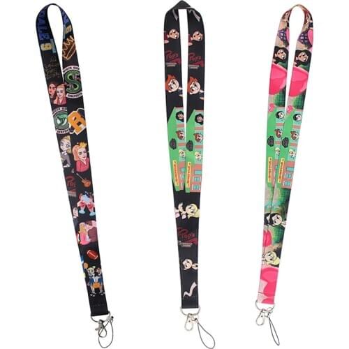 24pcs/lot MD266 DMLSKY Cartoon Tv Show Lanyard For Keys Phone Strap Lanyard Neck Strap Keychain Lanyards ID Badge Holder