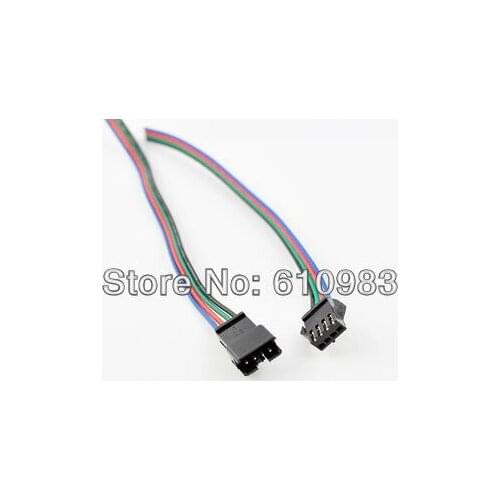 50 pcs/lot RGB Wire Led 4pin Strip Male Female Connector 30cm Cable For 3528 5050