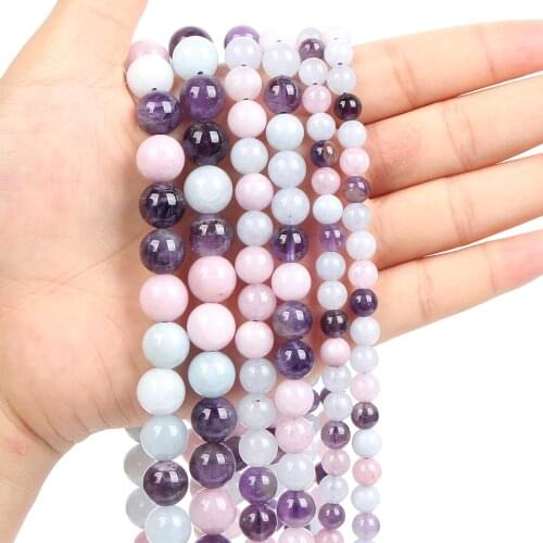 6/8/10mm Natural Stone Lavender Round Beads Loose Spacer Bead For Jewelry Making DIY Accessories