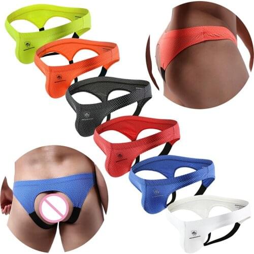 6PCS/1PCS Sexy Men Thong G-string Gay Jockstrap Panties Underwear Penis Pouch Open Butt Summer Bikini Underpants Bielizna Meska