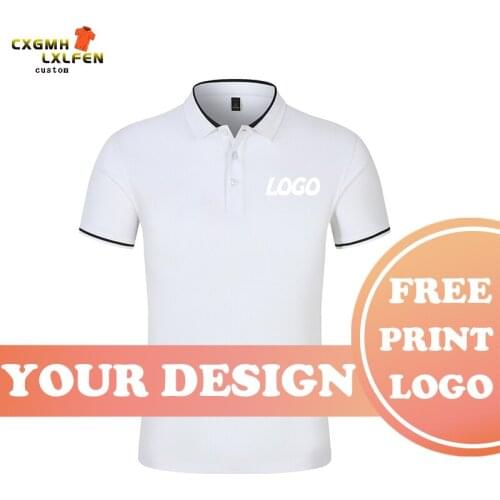 7 colors for men and women in summer can wear casual lapel short-sleeve POLO shirt custom LOGO printing DIY brand text