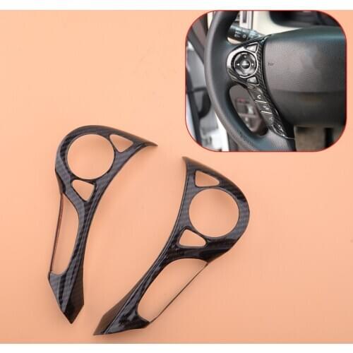 Car 1Pair ABS Carbon Fiber Black Steering Wheel Button Decor Cover Trim Fit For Honda Accord 2014-2017