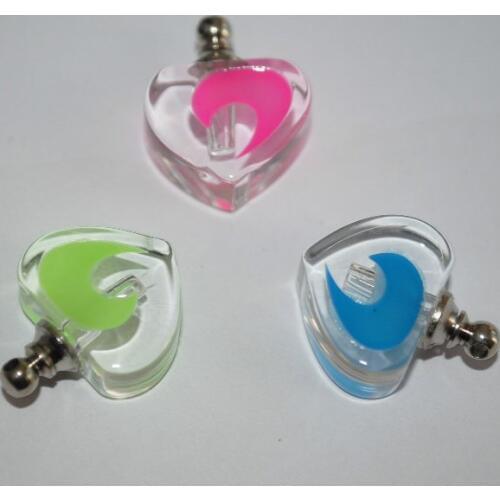 Free shipping!!!200pcs/lot Crystal perfume vial Moon Heart , Fragrance vial pendant