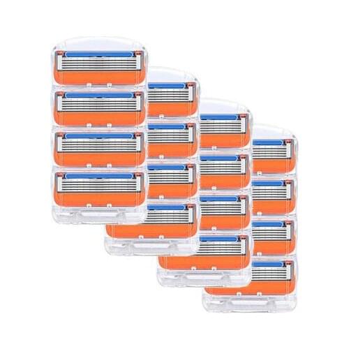 16pcs/box Razor Blade For Men Face Care 5 Layers Shaving Cassette Stainless Steel Safety Blades Suit For Gillette Fusion