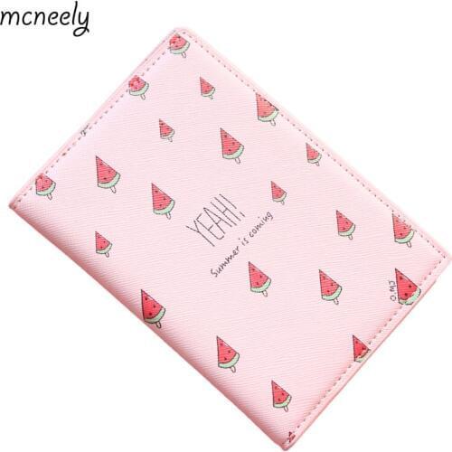 YEAH! Summer is coming! Watermelon Passport Holder PU Leather Pink Thick Travel Passport Cover Size:10*14cm ID Card Holder