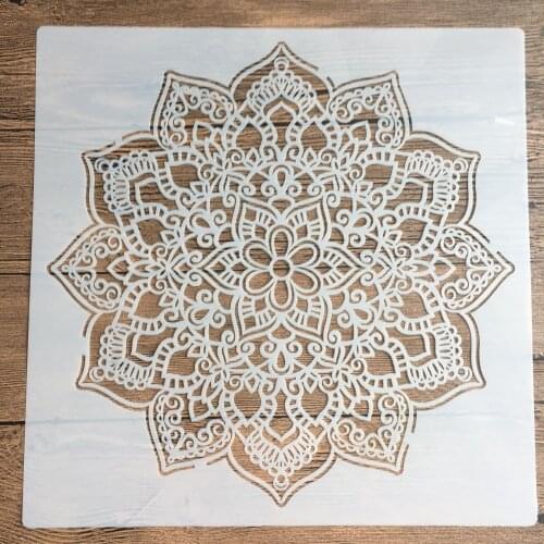 Decorative Mandala Print Stencils Scrapbook Coloring DIY 30x30cm for diy scrapbooking plastic large stencil for wall painting