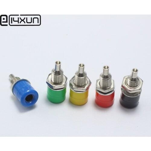 EClyxun 10pcs/lot 4mm banana binding post 5A 4mm banana socket Free shipping Black Red Green Yellow Blue