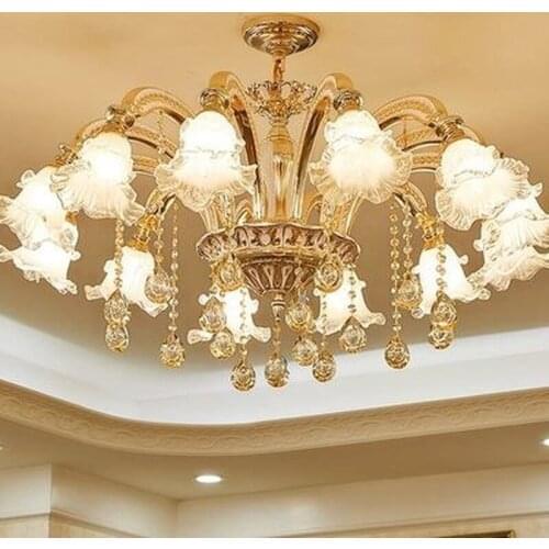 French luxury crystal chandelier living room dining room European style led zinc alloy ceramic crystal lamp free shipping