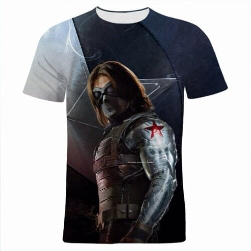 Winter Soldier Graphic T Shirts For Men Summer Fashion Marvel Hero 3D Print Children Tee Shirts Short Sleeve Cool Women Tshirt