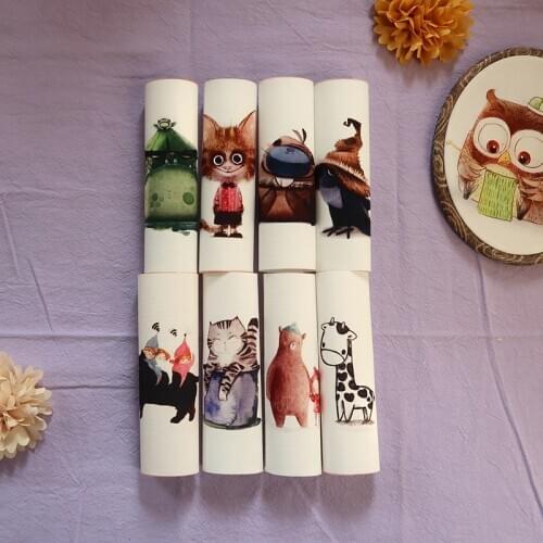 Canvas Cloth Patchwork Material New Kawayi Cat Design Hand Dyed Cotton Handmade DIY Digital Printing 15*15cm 8pcs Canvas Fabric