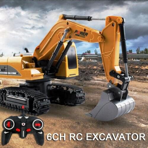Simulation RC Crawler Excavator Toys with Music and light Childrens Boys Truck Toys Engineering Car Tractor Brinquedos For Kid