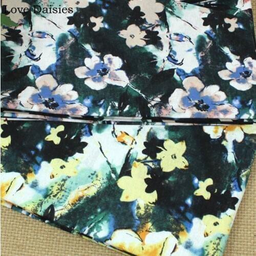 Cotton/Linen Ethnic BLUE YELLOW Imitation Batik Dyeing Plum Flower Fabrics for Handwork Home Shop Decor Tablecloth Apparel Dress