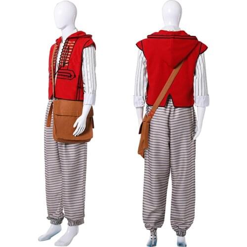 Moive Aladdin Red Cosplay Costume for Adult Man Boys Halloween Carnival Party Comics Show Cosplay Performance Fans Gifts