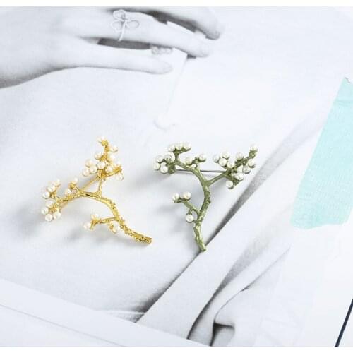 Brass cherry blossom brooches