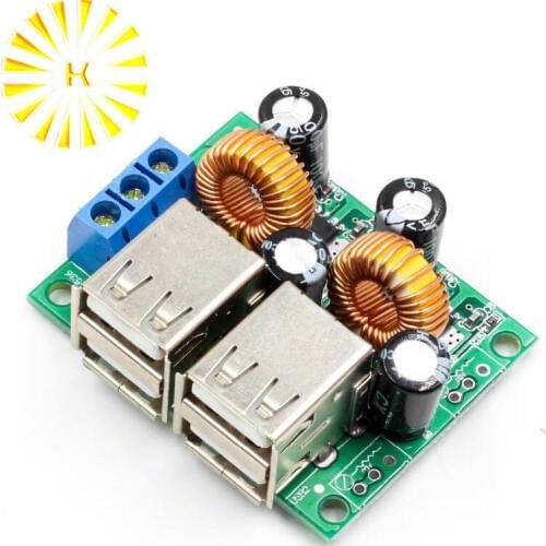 Multifunctional 4USB Car Cigarette Lighter Power Converter Buck Module 4 USB Ports DC Charger Module For Smartphones Connector
