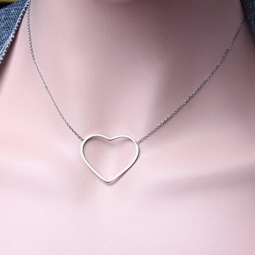 Fashion simplicity women stainless steel necklace personality ladies necklace love necklace geometry jewelry necklace girlfriend