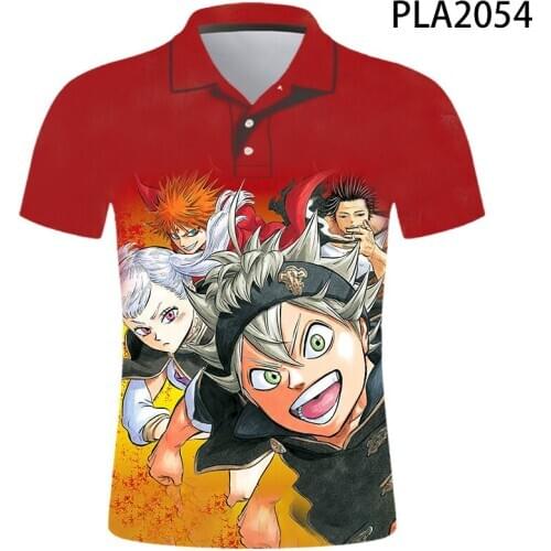 2020 New Black Clover 3D Printed Fashion Streetwear Ropa De Hombre Short Sleeve Cool Men Camisas Ropa Cool Polo Homme