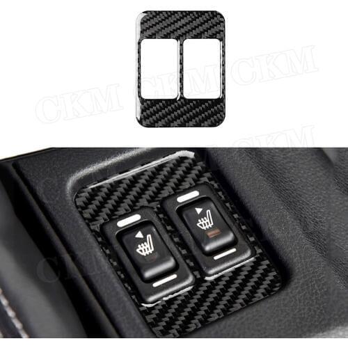 Carbon Fiber Car Seat Heating Button Trim Frame Cover Sticker For Toyota GT86 FT86 ZN6 Subaru BRZ 2013-2019