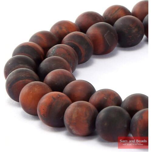 Wholesale Dull Polish Matte Red Tiger Eye Round Beads 16" Pick Size 4 6 8 10 12mm For Bracelet Necklace Making -MTEB02