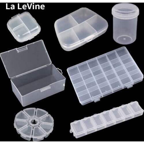 LA LEVINE Jewelry Container Box Organizer Transparent PP Plastic Adjustable Compartment Earring 24 Grid Display Case Storage Box