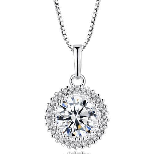 Dovolov Pendant Necklaces The Wheel of Sun Round Shape Pave Round Woman New Arrival Party Pendant & Necklace Cubic Zirconia