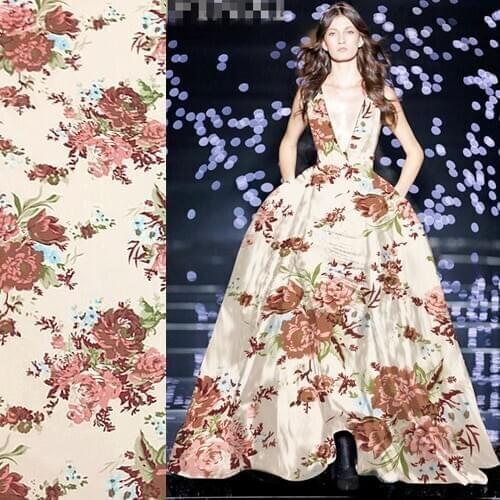 Transparent silk georgette gauze fabric floral print fit for summer dress,SCG389