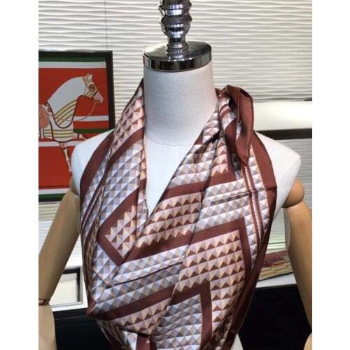 2021 new arrival winter spring classic 100% pure silk scarf twill hand made roll 90*90 cm shawl wrap for women lady