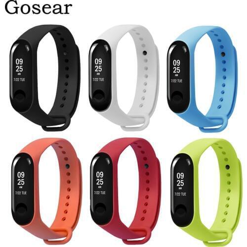 Gosear Anti-Lost Silicone Watch Replacement Wristband Strap Bracelet Watchband Accessories for Xiaomi Xiao Mi Band MiBand 3