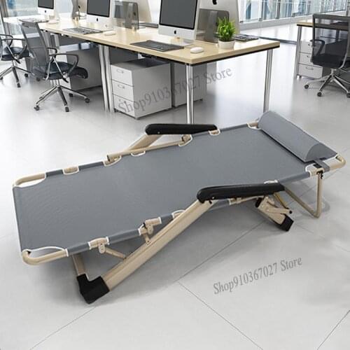 Folding Bed Single Lunch Break Office Simple Bed Lazy Sofa Dual Purpose Household Portable Nap Bed Folding Chair