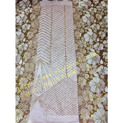 Special glued glitter sequin lace fabric top sale African French net Lace Fabric for sexy dress