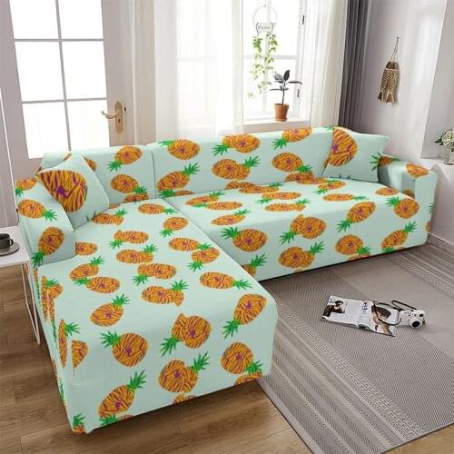 Tropical Pineapple Elastic Sofa Covers for Living Room Stretch Couch Cover Fruit Beach Play Sectional Sofa Slipcover Much Seater