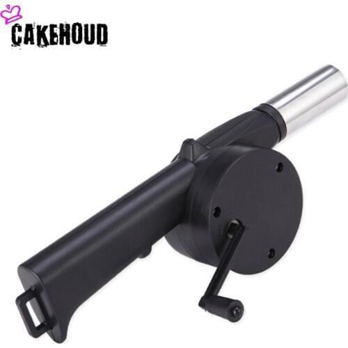 CAKEHOUD Outdoor Cooking Stainless Steel Hand Fan Outdoor Barbecue Fan Blower Burning Stove Picnic Camping Portable Blower