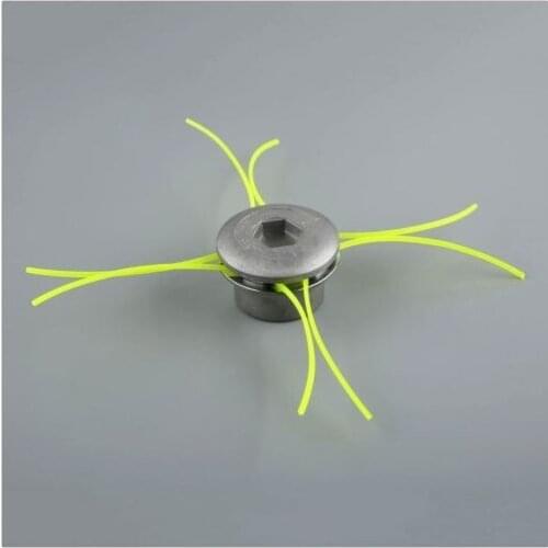 Universal Aluminum Grass Trimmer Head With 4 Lines Brush Cutter Head Thread Nylon Grass Cutting Line Head for Lawn Mower Silver